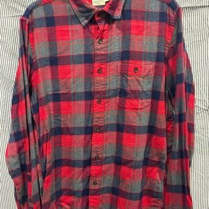 Faherty Red and Navy Plaid Casual Shirt